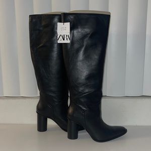 Zara high heel boots in black. Size 6.5